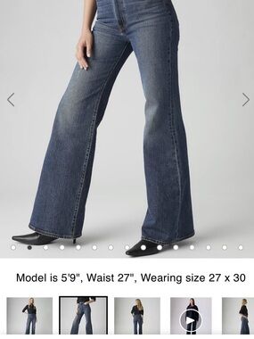 NWT Levi’s Ribcage Bell High-Rise Flared Women's Jeans in dark blue